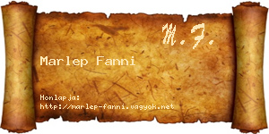 Marlep Fanni névjegykártya